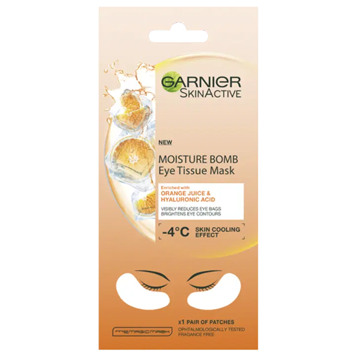 Mask Garnier silmaalustele Moisture Bomb Orange Juice