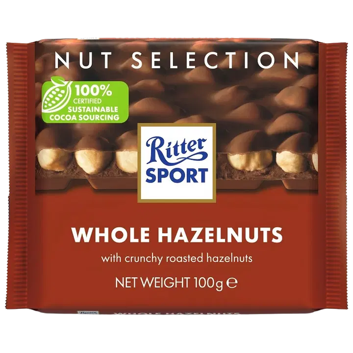 Ritter Sport piimašokolaad tervete metspähklitega 100g