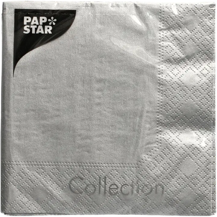 Papstar salvrätt hõbedane 25x25cm 20tk