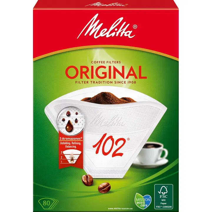 Melitta Kohvifilter 102/80 ,valge