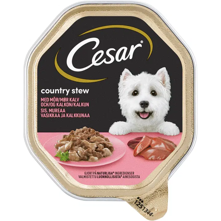 Cesar koeratoit vasika- ja kalkuniliha kastmes täiskasvanud koertele 150 g