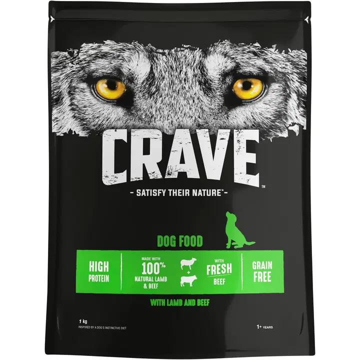 Crave täissööt koertele lamba ja loomalihaga 1kg
