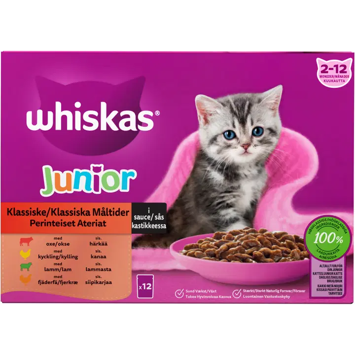 Whiskas Junior Collection kassitoiduvalik kastmes 12x85g