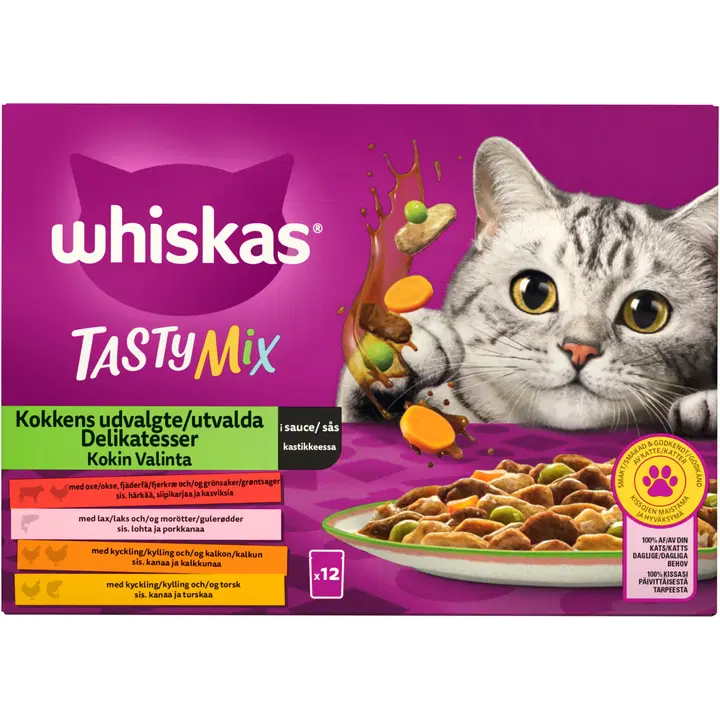 Whiskas 1+ Tasty Mix Chef's Choice kassitoiduvalik 12x85g