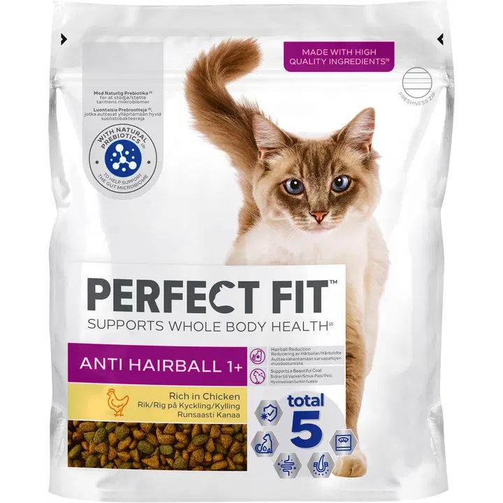 Perfect Fit kuivtoit kassidele karvapallide vastu, kanaga 750 g