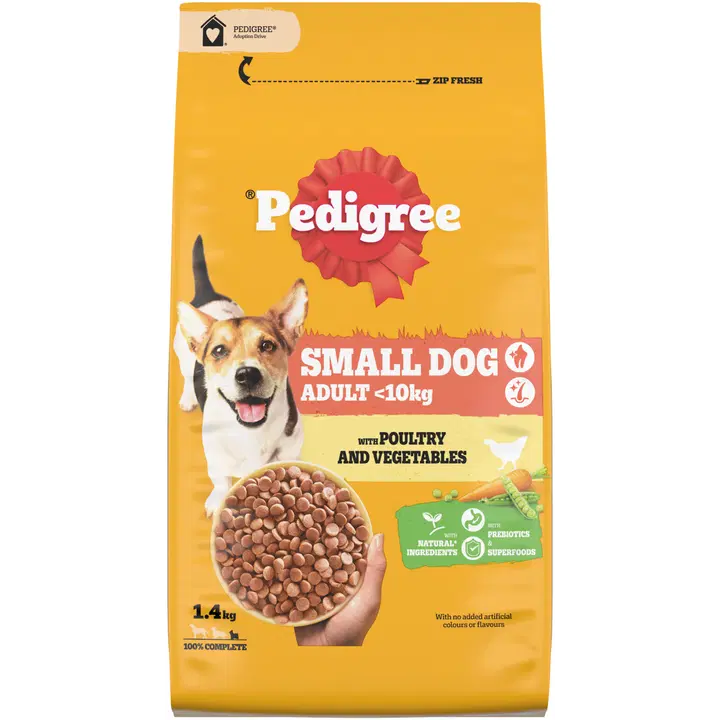Pedigree <10kg Linnuliha kuivtoit koertele 1,4 kg