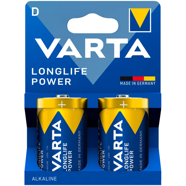 Varta patarei longlife power D 2-pakk