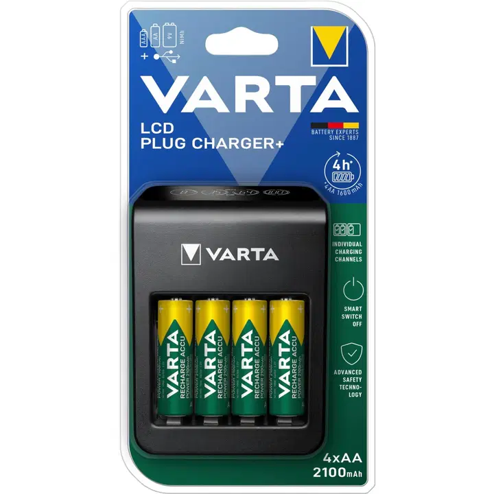 Varta akupatarei laadija LCD Plug Charger+