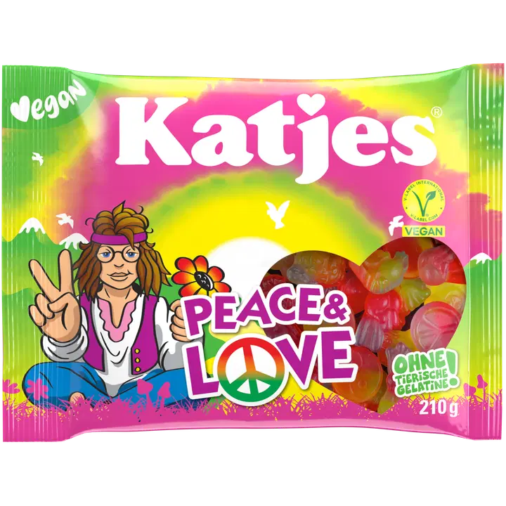 Katjes puuviljakummikommid Peace & Love 210g