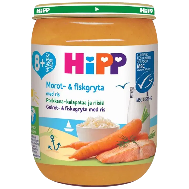 HIPP PÜREE RISOT-PORG-LÕHE 190G 8K