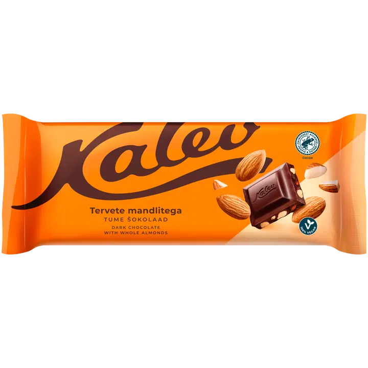 KALEV Tume šokolaad tervete mandlitega 190g