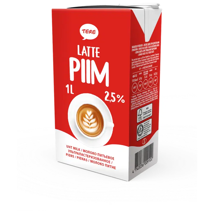 Tere Kõrgkuumutatud latte piim 2,5%, 1 l
