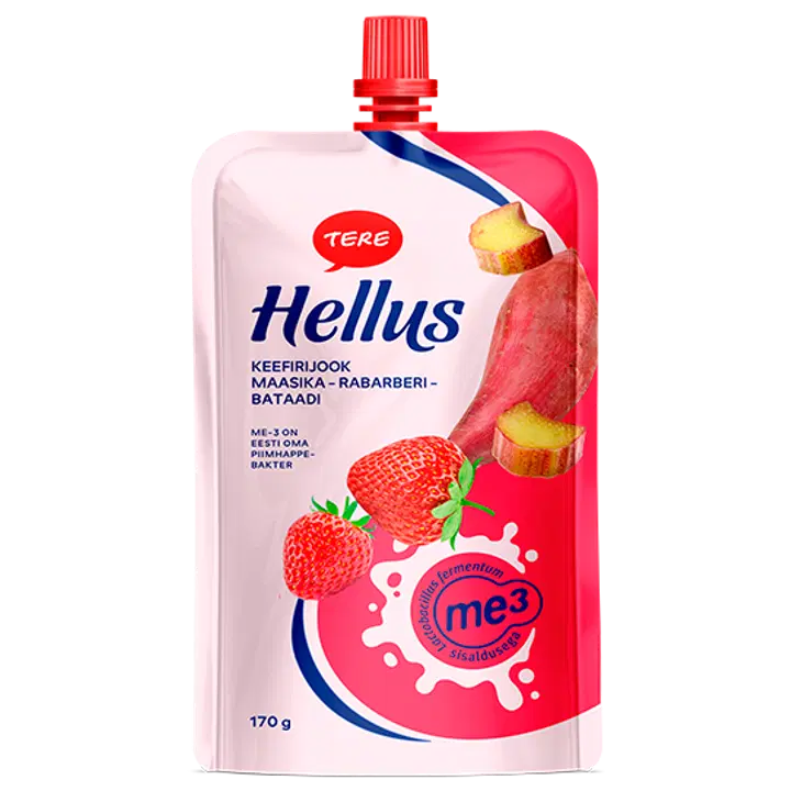 Hellus keefirijook maasikas-rabarber-bataat 170 g