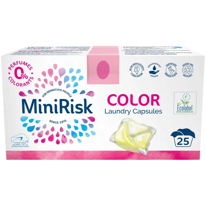 Pesukapslid Mini Risk Color lõhnatu 25tk