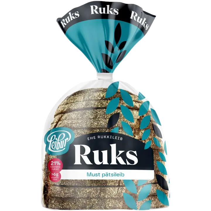 Leiburi Ruks Must pätsileib 390 g