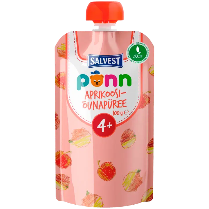 Põnn aprikoosi-õunapüree 100 g, öko, alates 4-elukuust