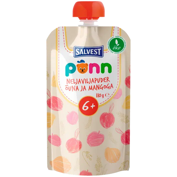 Põnn öko neljaviljapuder õun-mango 110g