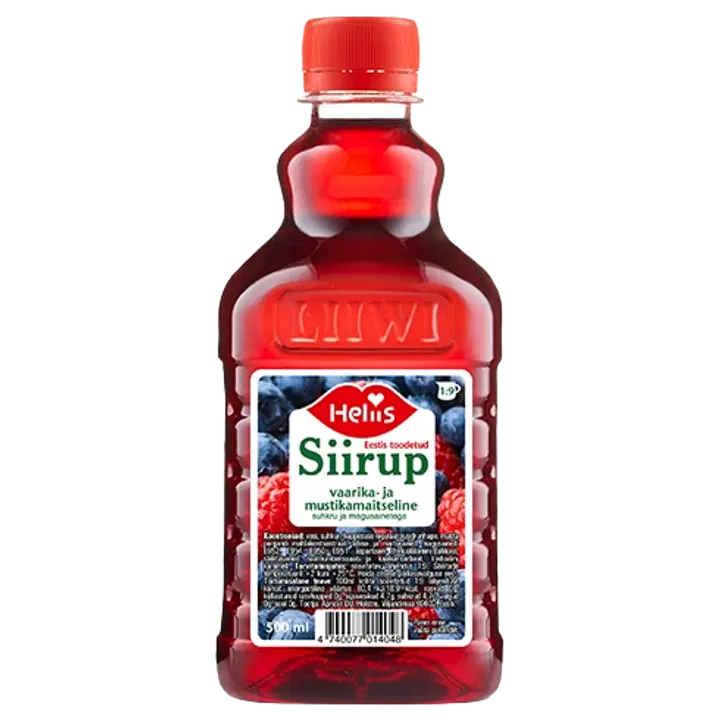 Heliis vaarika-mustika siirup 500ml