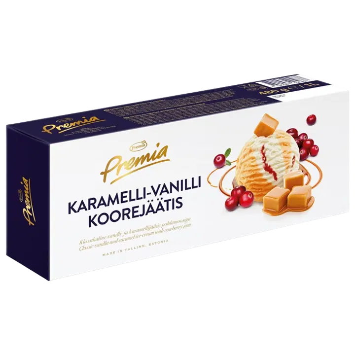 Premia Vanilli-Karamellijäätis Pohlamoosiga 1 l