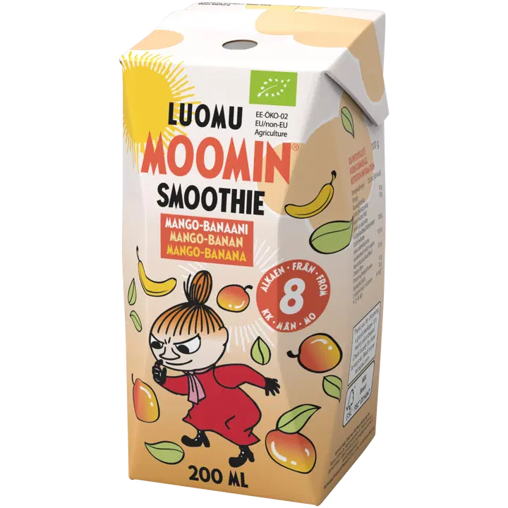 Moomin Muumi ökoloogiline mango-banaanismuuti 200ml