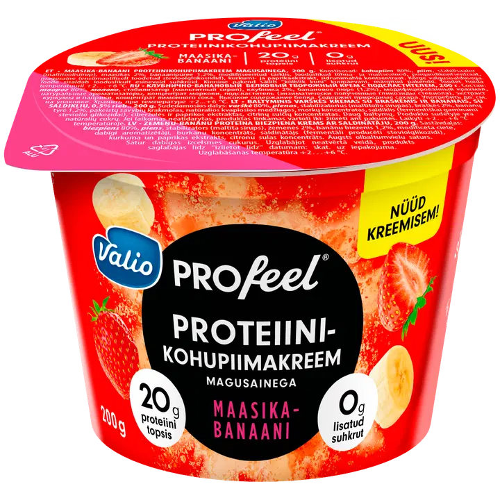 Valio Profeel proteiinikohupiimakreem maasika-banaani 200g