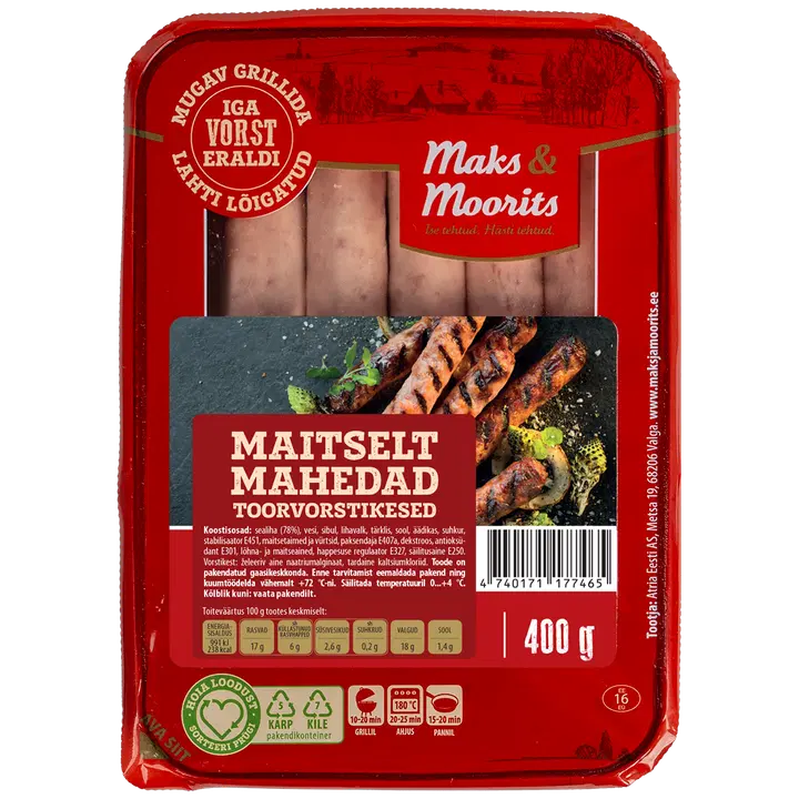 Maks & Moorits Maitselt Mahedad Toorvorstikesed 400G