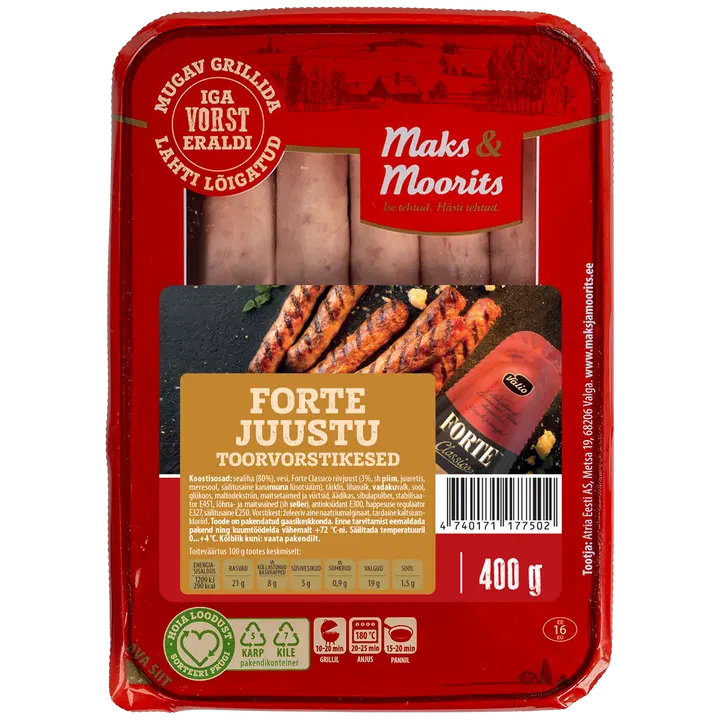 Maks & Moorits Forte Juustu Toorvorstikesed 400G