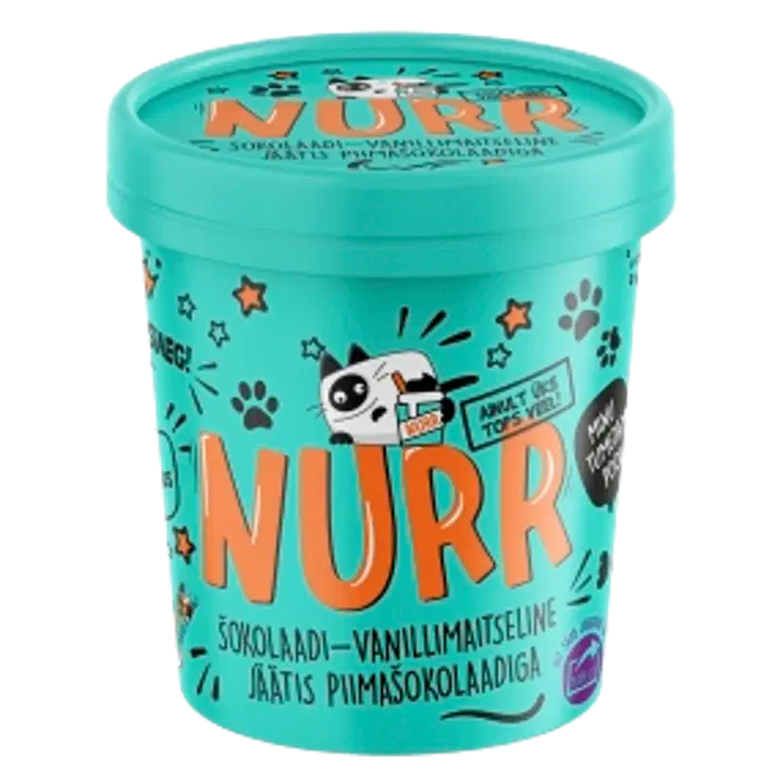 Nurr šokolaadi-vanillimaitseline koorejäätis piimašokolaadiga, 500 ml