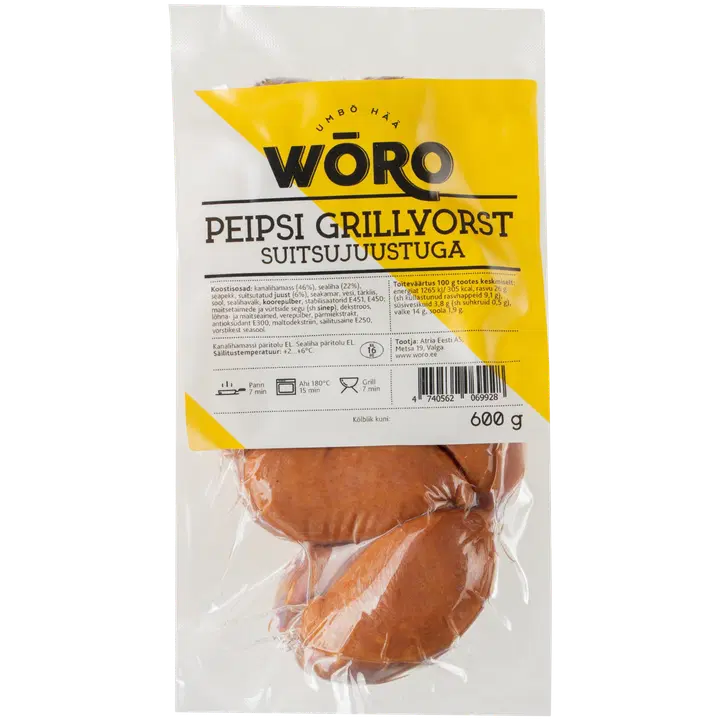 Wõro Peipsi Grillvorst Suitsujuustuga 600G