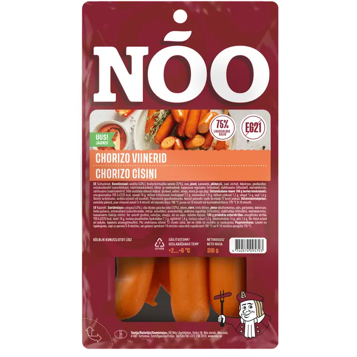Nõo Chorizo viinerid juustuga 310 g