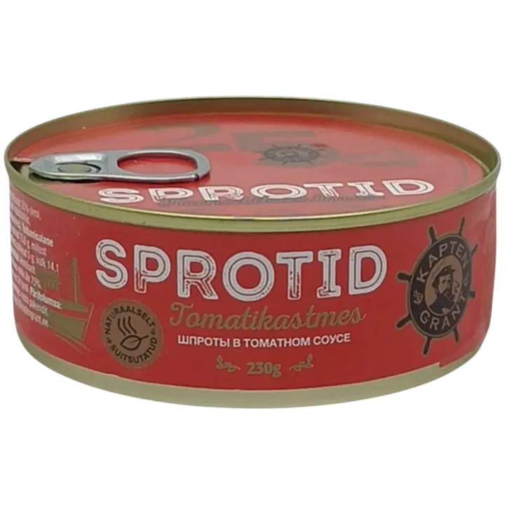 Kapten Grant sprotid tomatikastmes 230g eo