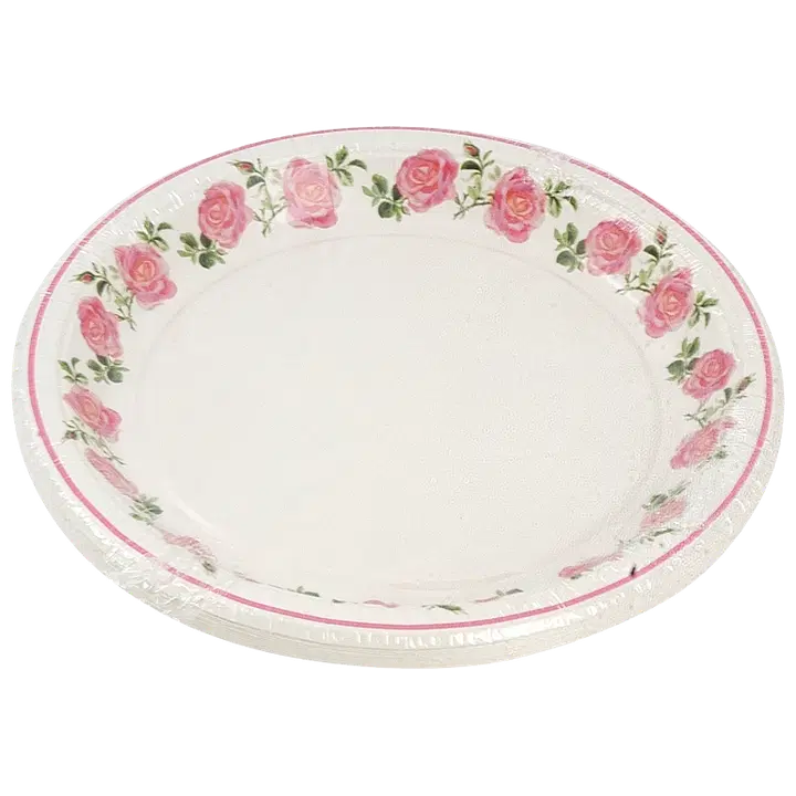 Smile Papptaldrikud 18cm, 12tk, Roos.
