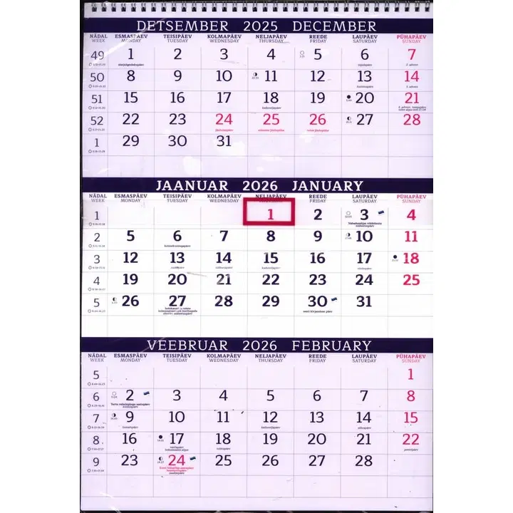 Autori Trio kalender 2026 (Kaupo Kalda)