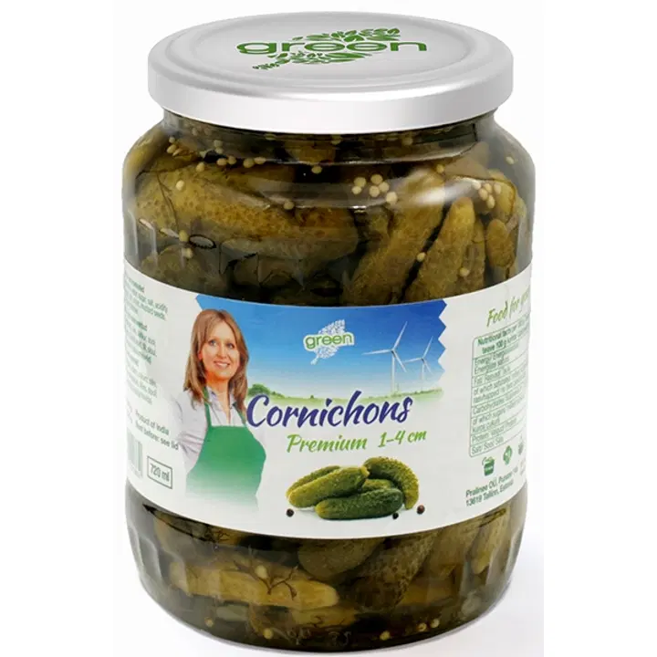 Green kornišonid 1-4 cm marineeritud 720 ml