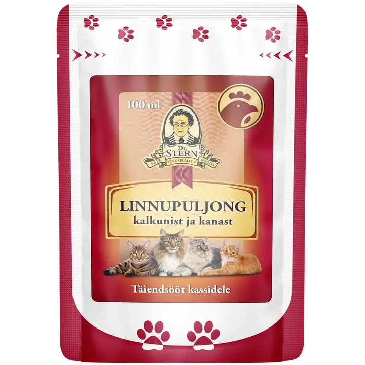 Dr.Stern linnulihapuljong täiendsööt kassile 100ml