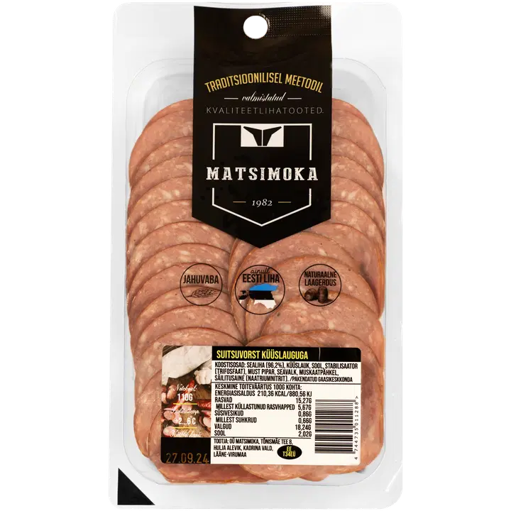 Matsimoka Suitsuvorst Küüslauguga Viilutatud 110 G