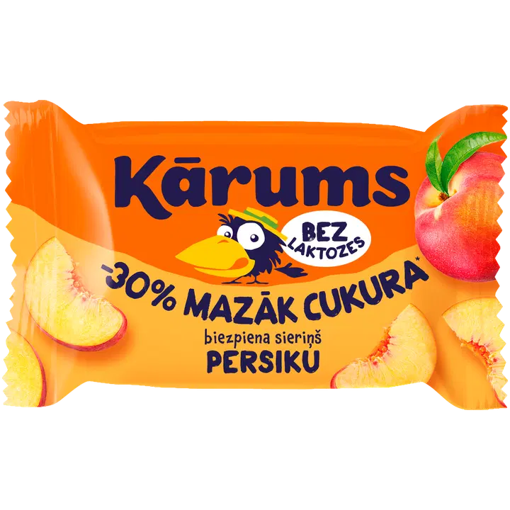 Karums virsiku glasuurkohuke, laktoosivaba, 30% vähem suhkrut, 40 g