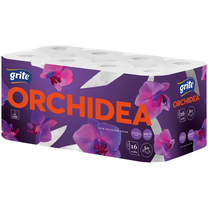 Tualettpaber Grite Orchidea White 3-kihiline 16tk