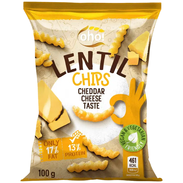 Oho! läätsekrõpsud Cheddar juustuga 100 g