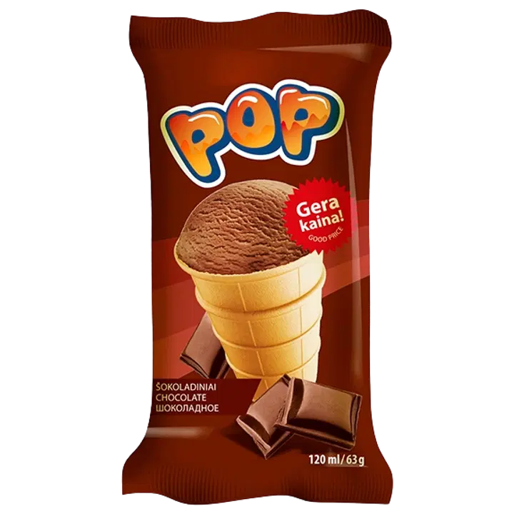 Iceco Pop Šokolaadimaitseline Jäätis 120 ml/63 g