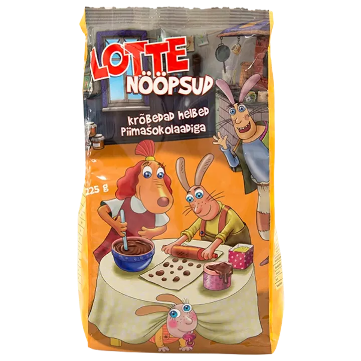 Lotte krõbedad helbed piimashokolaadiga Nööpsud, 225 g