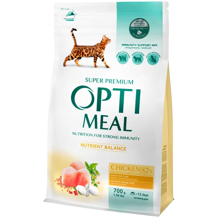 OPTIMEAL kuivtoit täiskasv. Kassile kanalihaga 0.7kg