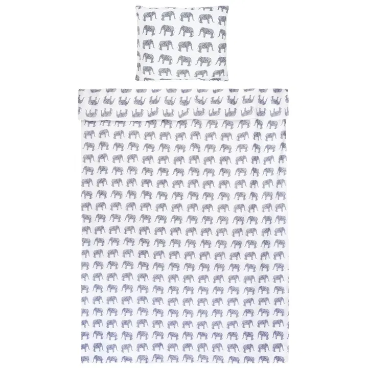 Voodipesukomplekt Elephas 150x210/55x65 cm hall 100% puuvill