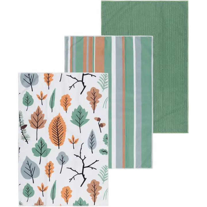 Köögirätik 3tk 49x60 mix roheline