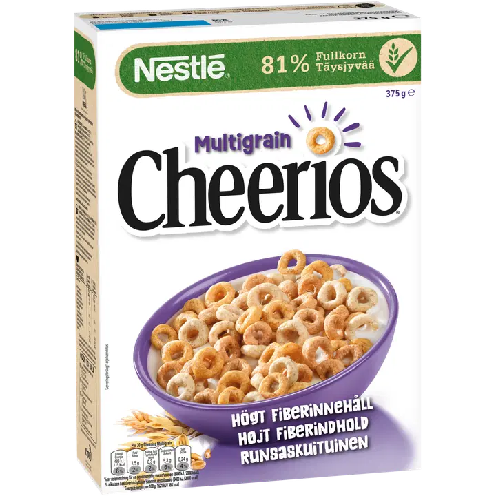 Nestlé Cheerios 375g Monivilja rapeita monivilja-täysjyvämuroja