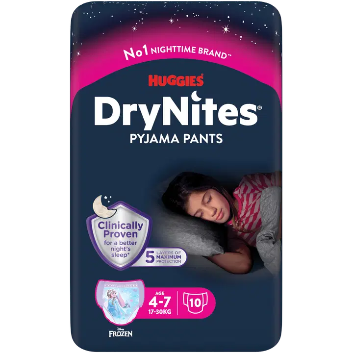 Huggies püksmähkmed Dry Nites Girl 17-30 kg, 10 tk