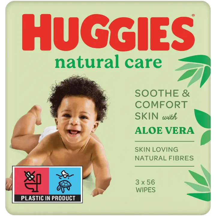 Huggies niisked salvrätikud Natural Care 3x56tk