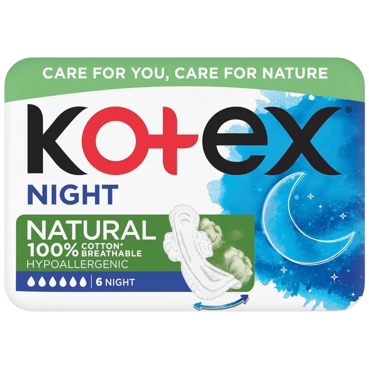 Hügieeniside Kotex Natural Night 6tk