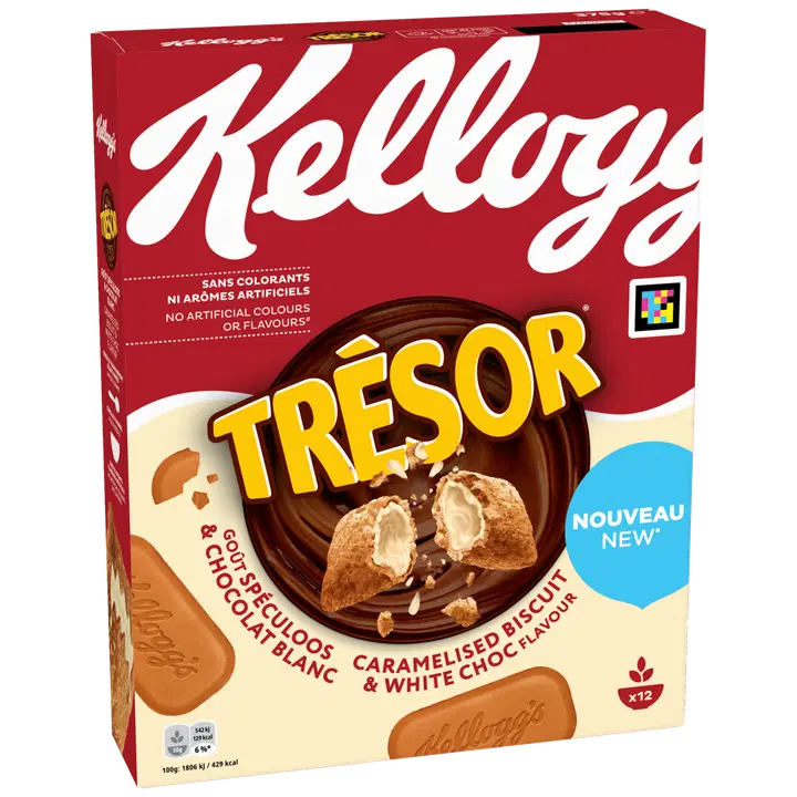 Kellogg's Tresor karamelli ja valge šok teraviljapadjakesed 375g
