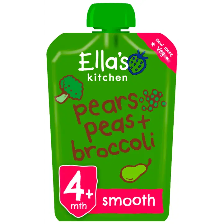 Ella´s Kitchen brokoli-pirni-hernepüree 120 g, öko, alates 4-elukuust